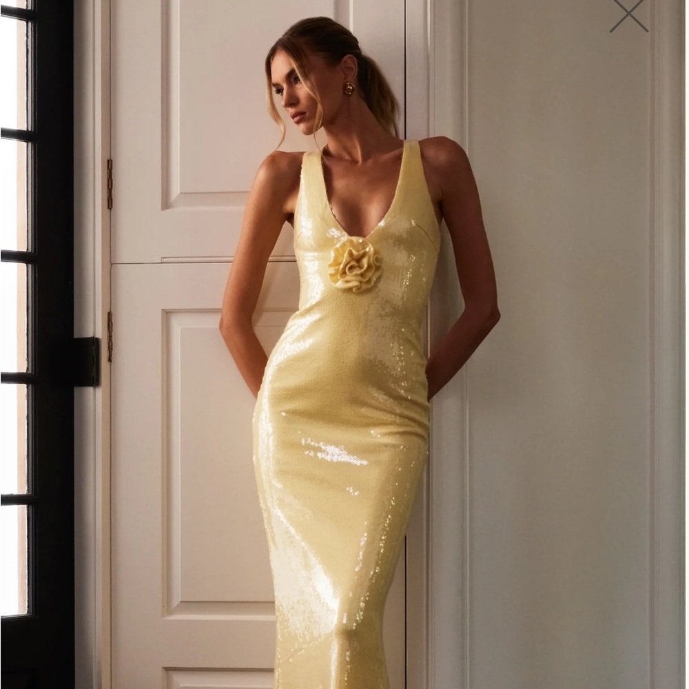 ISO! Meshki Eliza Rose Sequin Maxi Dress